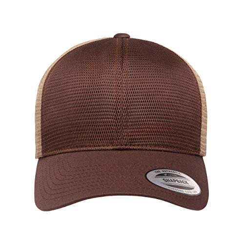 Yupoong Brown/Khaki Omnimesh Cap, One Size