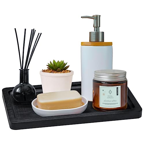 YELLOW LOTUS Small Bamboo Black Tray - 9 inch Amazon cologne EDP EDT fragrance Home perfume scent Vanity Trays YELLOW LOTUS