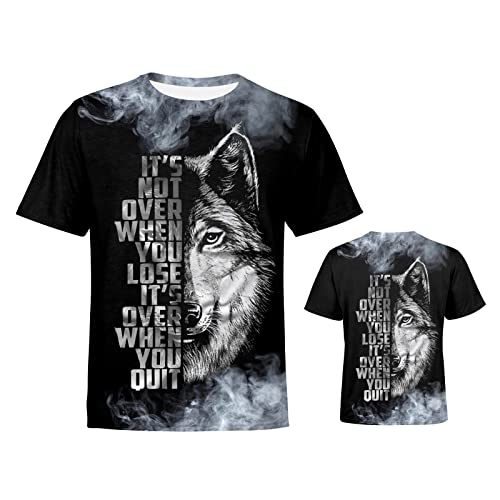 Smoke Wolf Kids 3D Printed T-Shirt Amazon Apparel Clothing Jaikhar