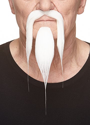 Mustaches Self Adhesive Shaolin Fake Mustache and Beard, Novelty, False Facial Hair, Costume Accessory for Adults, White Color | Physical | Amazon, Facial Hair, Mustaches, Toy | Mustaches
