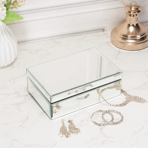 Timetrace Mirrored Glass Jewelry Box Organizer Amazon Home Jewelry Boxes Timetrace