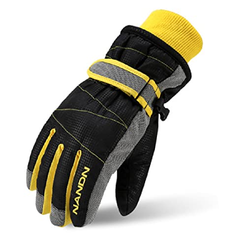 TRIWONDER Kids Ski Gloves - Black (M)