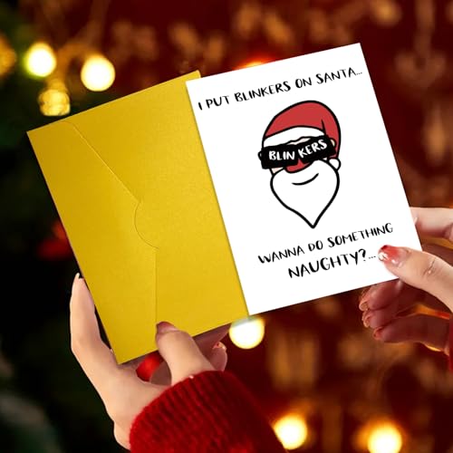 UUEFKTN Humorous Christmas Cards For Adult, Funny Christmas Gift for Husband Wife Girlfriend BoyFriend, Naughty Adult Christmas Gift Card For Her, For Him, Adult Christmas Cards With Envelope