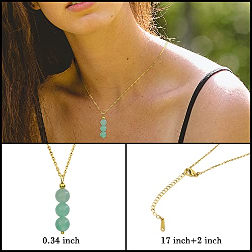 Sienna SmileBelle Jade necklace for women green jewelry as birthday gifts, crystal necklace with jade beads, green necklace crystal pendant necklace as spiritual jewelry for girls for birthstone necklace