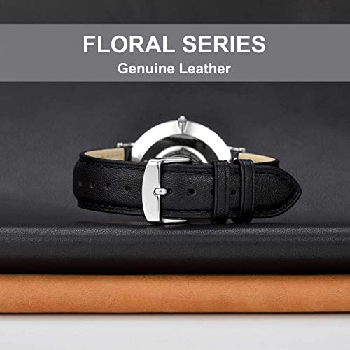 WOCCI 20mm Flower Leather Watch Band with Quick Release