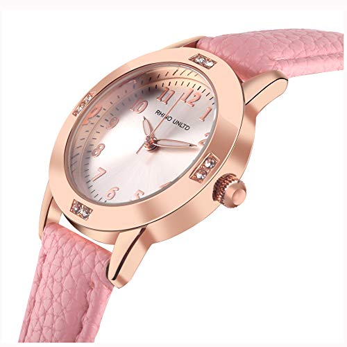 TUOTISI Women's Fashion Leather Band Watch Silver