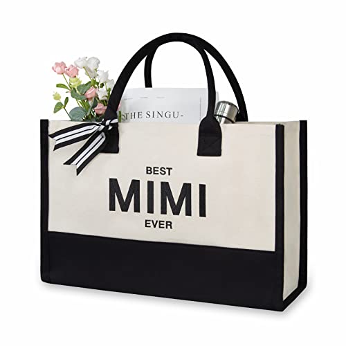 TOPDesign Embroidery Canvas Tote Bag for Women, Mimi Gifts for Grandma from Grandchild Granddaughter Grandson, Personalized Birthday, Mothers Day Present, Ideal for Beach, Holiday | Physical | Amazon, Shoes, TOPDesign, Travel Totes | TOPDesign