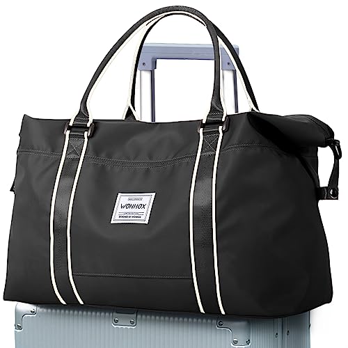 Weekender Bags for Women,Carry on Bag,Overnight Bag with Trolley Sleeve,Sports Tote Gym Bag,Travel bag for Women, Black | Physical | Amazon, Carry-Ons, Luggage, VECAVE | VECAVE
