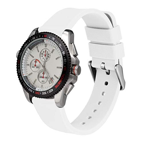WOCCI 14mm Silicone Watch Band, White Amazon Watch Watch Bands WOCCI