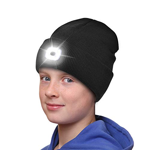 USB Rechargeable Headlamp Beanie - Kids Amazon Apparel Etsfmoa Hats & Caps