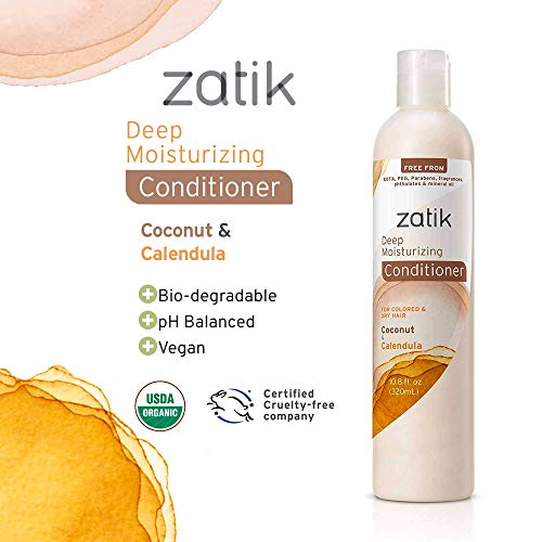 Zatik Naturals Coconut & Calendula Conditioner Amazon Beauty Conditioners Zatik