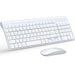 Wireless Keyboard and Mouse Ultra Slim Combo, TopMate 2.4G Silent Compact USB Mouse and Scissor Switch Keyboard Set with Cover, 2 AA and 2 AAA Batteries, for PC/Laptop/Windows/Mac - White | Physical | Amazon, Gaming Keyboards, Personal Computer, TopMate | TopMate