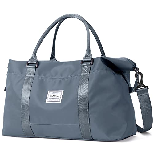 Travel Duffel Bag,Large Sports Tote Gym Bag,Waterproof Weekender Carry On Overnight Bags for Women with Trolley Sleeve, Jewel Blue | Physical | Amazon, Luggage, Travel Duffels, WONHOX | WONHOX