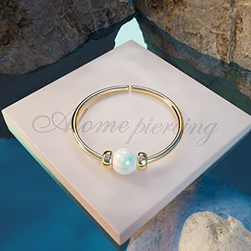 Thin 14k Gold Opal Nose Hoop ALOME PIERCINGS Amazon Guild Hoops Jewelry