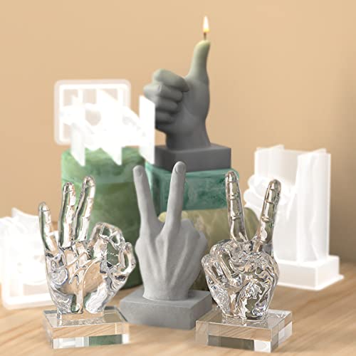 Silicone Gesture Candle Mold 3-Pack - DIY Amazon ESEDAGE Home Molds