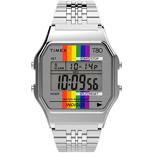 Timex Pride Rainbow Watch - Silver-Tone Stainless Steel Amazon Timex Watch Wrist Watches