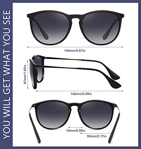 WOWSUN Women's Polarized Retro Round Sunglasses