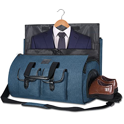 UNIQUEBELLA Carry-on Garment Bag Large Duffel Bag Suit Travel Bag Weekend Bag Flight Bag with Shoe Pouch for Men Women (Blue) | Physical | Amazon, Garment Bags, Luggage, UNIQUEBELLA | UNIQUEBELLA