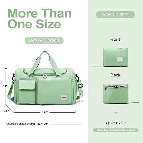 WOOMADA Foldable Travel Duffel Bag - Green