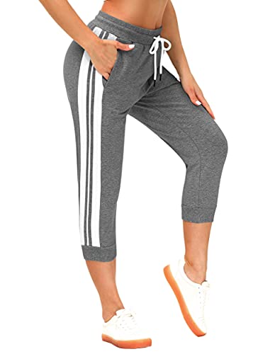 SPECIALMAGIC Women's Heather Grey Capri Sweatpants Amazon Apparel SPECIALMAGIC Women