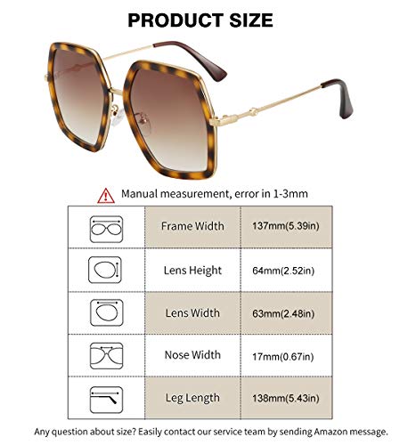 WOWSUN Women's Big Fashion Sunglasses UV Protection
