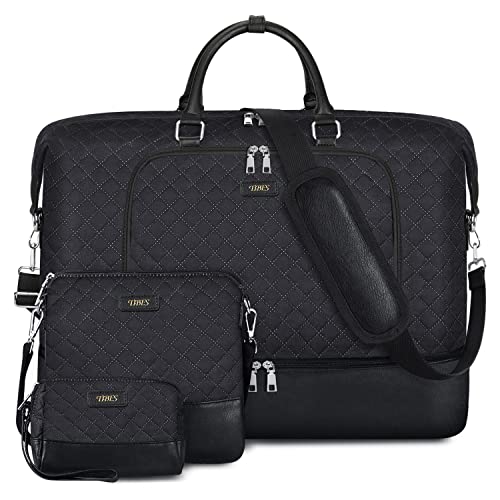 Travel Weekender Bag for Women Overnight Bag with Shoe Compartment Oversized Travel Duffel Bag Carry On Tote with Trolley Sleeve 21' for Weekend Travel Business Trip
