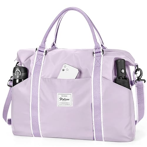 Women's Waterproof Travel Duffel Bag, Light Purple Amazon Luggage Sports Duffels WONHOX