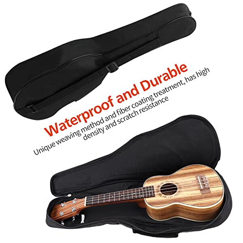 Ukulele Case, Black Ukulele Bag for 21 23 26 Inch Ukulele, Waterproof Durable Ukulele Padded Bag with Adjustable Straps for Concert, Soprano, Tenor (23 Inch)