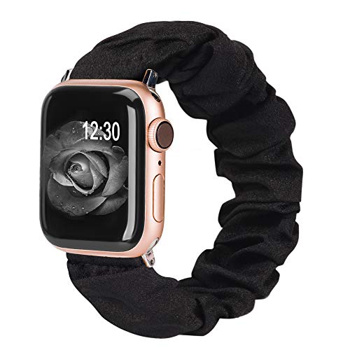 TOYOUTHS Compatible with Apple Watch Band Scrunchies 41/40/38mm Solo Loop Cloth Soft Pattern Printed Fabric Bracelet Women Rose Gold iWatch Cute Elastic Scrunchy Band Series SE 8 7 6 5 4 3 2 1, S/M | Physical | Amazon, Smartwatch Bands, TOYOUTHS, Wireless | TOYOUTHS
