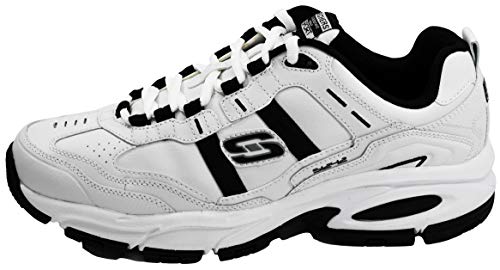 Skechers Men's Memory Foam Sneaker, White/Black Amazon Fashion Sneakers Shoes Skechers