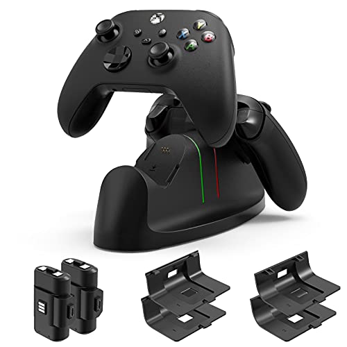 Charger for Xbox Series X|S Controller- Dual Dock Charging Station Compatible with Xbox Core Controller, Charger Stand with 2x1400mAH Rechargeable Battery Packs for Xbox Series X|S Controller | Physical | Amazon, Auarte, Battery & Charger Sets, Electronics | Auarte