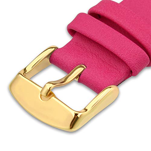 WOCCI 16mm Deep Pink Leather Watch Band