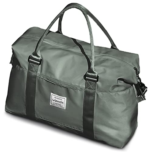 Travel Duffel Bags for Women Mens Waterproof Weekender Carry on Bag Sports Gym Bag Travel Tote Bags with Wet Pocket Overnight Bag Workout Duffel Bags with Trolley Sleeve Dark Green | Physical | Amazon, Luggage, Sports Duffels, WISEPACK | WISEPACK