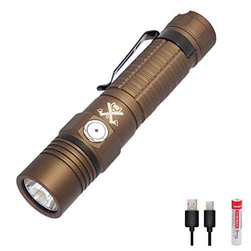 ThruNite TC15 V2 2531 High Lumens Ultra-Bright Handheld Flashlight, Customized Edition with The Outsider, CREE XHP 35.2 Cool White LED USB Rechargeable Flashlights for Indoor/Outdoor - Desert Tan - CW | Physical | Amazon, Handheld Flashlights, ThruNite, Tools | ThruNite
