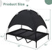 SUPERJARE Outdoor Elevated Dog Bed with Canopy Amazon Beds Pet Products SUPERJARE
