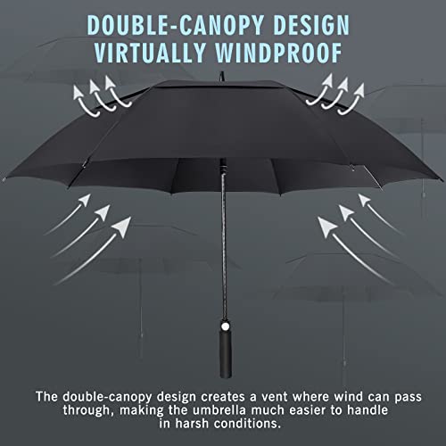 Dark Slate Gray ZOMAKE Golf Umbrella 54/62/68 Inch, Large Windproof Umbrellas Automatic Open Oversize Rain Umbrella with Double Canopy for Men Women - Vented Stick Umbrellas
