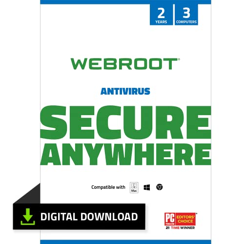 Webroot Antivirus 2023 | 3 Devices | PC/Mac Amazon Antivirus Digital Software Webroot