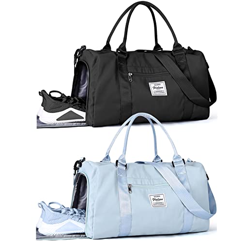 Gym Bag Womens Mens with Shoes Compartment and Wet Pocket,Travel Duffel Bag for Women for Plane,Sport Gym Tote Bags Swimming Yoga,Small Waterproof Weekend Overnight Bag Carry on Bag Hospital Holdalls | Physical | Amazon, Luggage, Sports Duffels, WISEPACK | WISEPACK