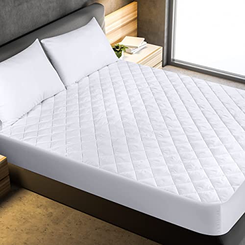 Utopia Bedding Queen Fitted Mattress Pad Cover Amazon Home Mattress Pads Utopia Bedding