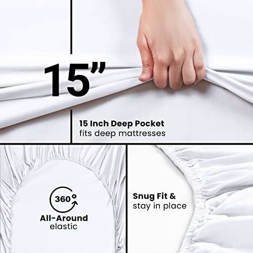 Utopia Bedding Queen Fitted Sheet - White