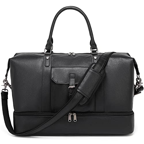 SHENHU Weekender Bags for Women Canvas Large Travel Duffel Bag Overnight Weekender Bag Carry on Shoulder Bag with Leather Shoes Compartment for Men | Physical | Amazon, Luggage, SHENHU, Travel Duffels | SHENHU