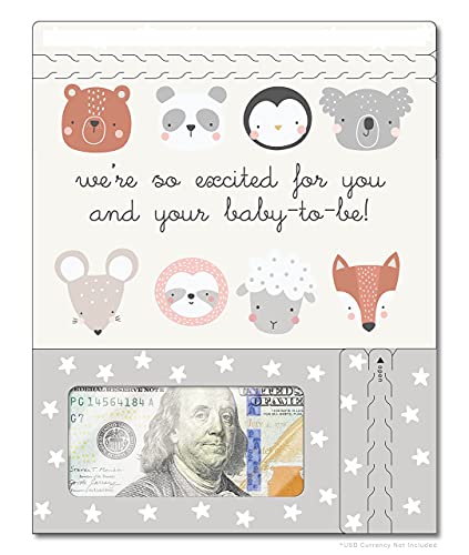 ZipGifts Holiday Card | Zip-Open Money Holder w/Clear Plastic Window for Cash, Check, & Gift Card (Season of Wonder)