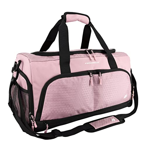 Ultimate Gym Bag 2.0: The Durable Crowdsource Designed Duffel Bag with 10 Optimal Compartments Including Water Resistant Pouch (Pink, Medium (20")) | Physical | Amazon, FocusGear, Luggage, Sports Duffels | FocusGear