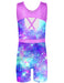 TFJH E Girls Gymnastics Leotard Set - Purple Galaxy Amazon Apparel Leotards TFJH E