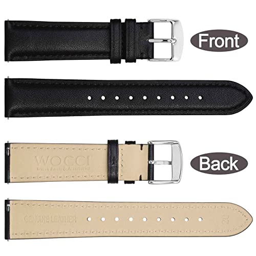 WOCCI 20mm Flower Leather Watch Band with Quick Release
