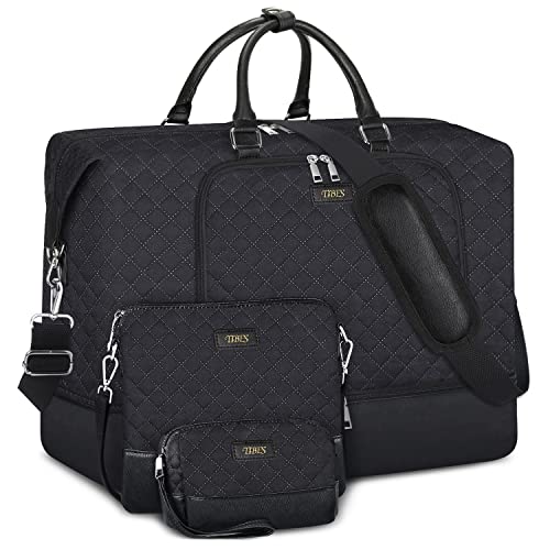 Travel Weekender Bag for Women Overnight Bag with Shoe Compartment Oversized Travel Duffel Bag Carry On Tote with Trolley Sleeve 21" for Weekend Travel Business Trip | Physical | Amazon, Luggage, TIBES, Travel Duffels | TIBES