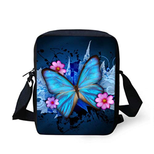 Snilety Blue Butterfly Print Women Shoulder Bag Crossbody, Teen Girl Boys Lightweight Messenger Bag for School Office Work | Physical | Amazon, Luggage, Messenger Bags, Snilety | Snilety