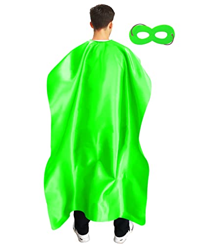 Superhero Cape and Mask Set - Lime Green ADJOY Amazon Apparel Capes & Jackets Robes