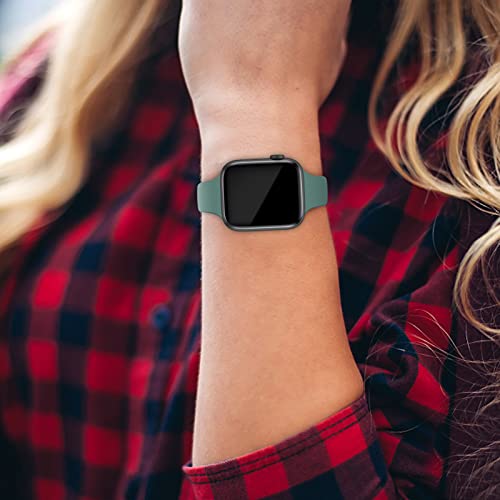 Slim Thin: Slim Thin Apple Watch Silicone Sport Strap - Pine Green Acrbiutu Amazon Smartwatch Bands Wireless