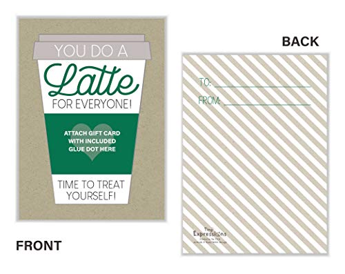 Tiny Expressions Thanks a Latte Coffee Gift Card Holders Set of 4 with Envelopes